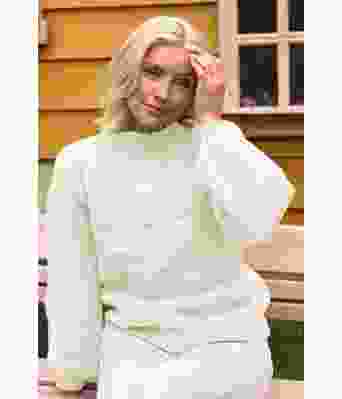 Naturhvit Månebedotten genser - DLG 23-004-3400