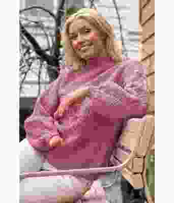  Månebedotten genser i mørk rose - DLG 23-004-3435