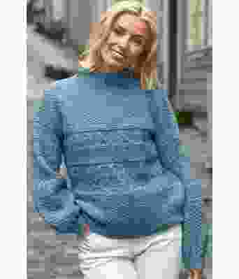 Lys denim Månebedotten genser - DLG 23-004-3437