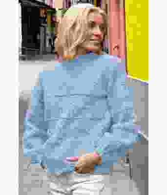 Lyseblå Månebedotten genser i bomullsgarn - DLG 23-004-SB5340