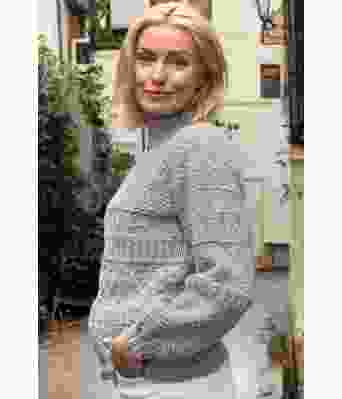 Sølvgrå Månebedotten genser i bomullsgarn - DLG 23-004-SB5381