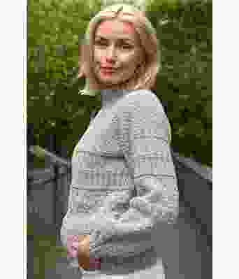 Kittfarget Månebedotten genser i bomullsgarn - DLG 23-004-SB5384