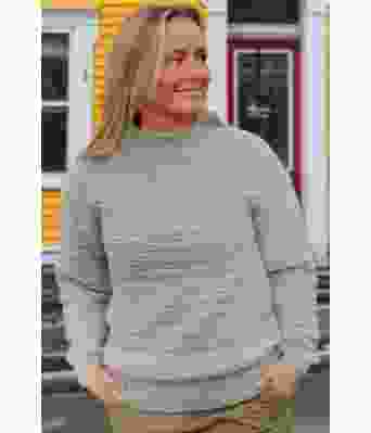 Lysegrå Luddig strikkegenser med struktur i mønsteret - DLG 23-006-3403