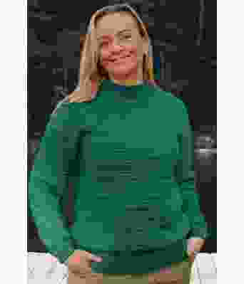 Grønn Luddig strikkegenser - DLG 23-006-3412