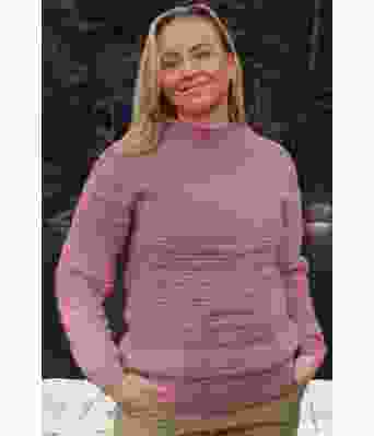 Luddig genser i mørk rose - DLG 23-006-3435