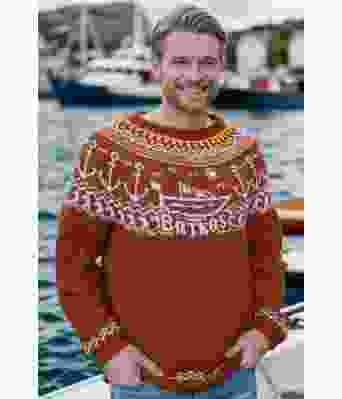 Rustbrun Båtkos genser - DLG 23-013-552