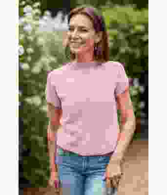 Rosa Carlatopp med korte ermer - DLG 23-020-SB5323