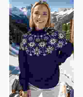 Snowflake sweater i marineblå - DLG 23-044-34063402