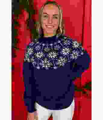 Snowflake sweater genser med snøstjerner - DLG 23-044