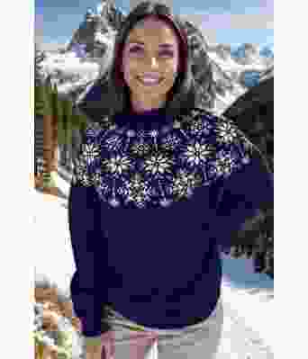 Marineblå Snowflake genser - DLG 23-044-SR526500