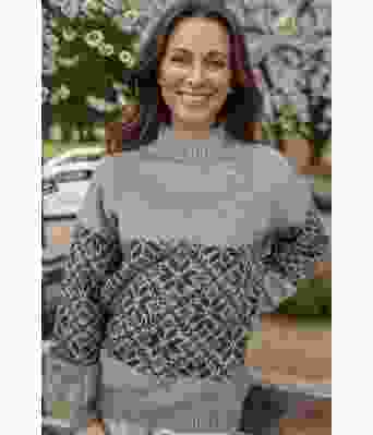 Beige Fongen genser med brunt mønster - DLG 23-045-AS507508