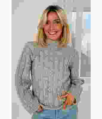 Fredrikkes flettegenser i lysegrå - DLG- 23-052-3043C