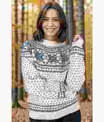 Tydal genseren naturhvit/mørk denim - DLG 24-001-34023440