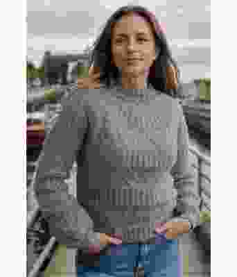 Grå melert Strukturlykke genser - DLG 24-013-3405