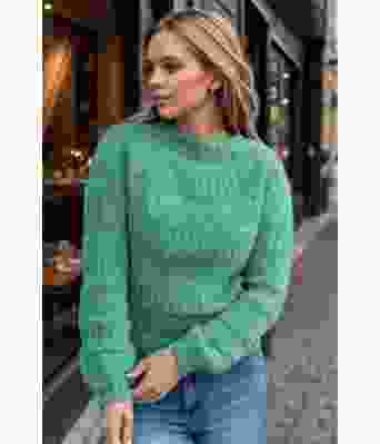 Blågrønn Strukturlykke genser - DLG 24-013-3436