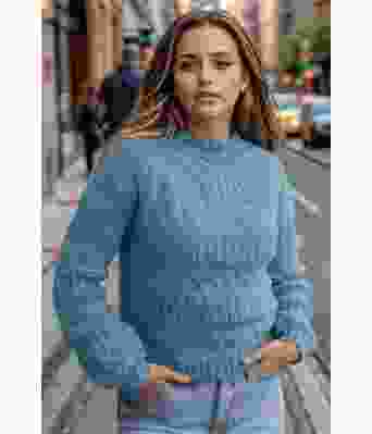 Lys denim Strukturlykke genser - DLG 24-013-3437