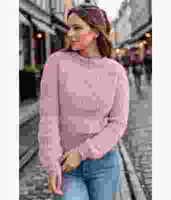 Pudderrosa Strukturlykke genser - DLG 24-013-3500