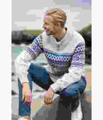 Lysegrå Filipgenser med blått mønster - DLG 142-SU3403