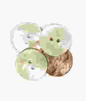 Sølvfarget perlemorknapp 15mm - Drops 521