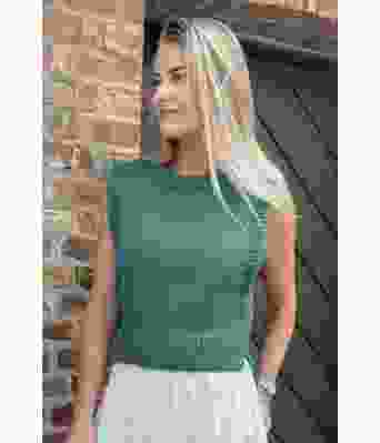 Sjøgrønn Kalsitt vest i alpakkaull - DSA 101-03B