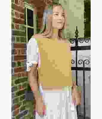 Okergul Kalsitt strikkevest - DSA 101-04