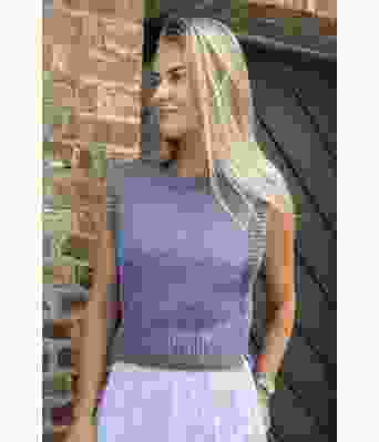 Jeansblå Kalsitt vest i alpakkaull - DSA 101-11