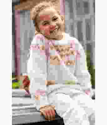 Hvit dolomitt genser til jente / barn - DSA 103-02