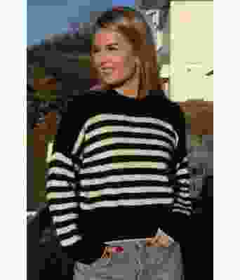 Svart Alexis genser med hvite striper - DSA 125-12