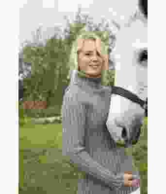 Ribbestrikket genser med høy hals - DSA 30-01