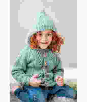 Strikket hettejakke til barn - DSA 39-01