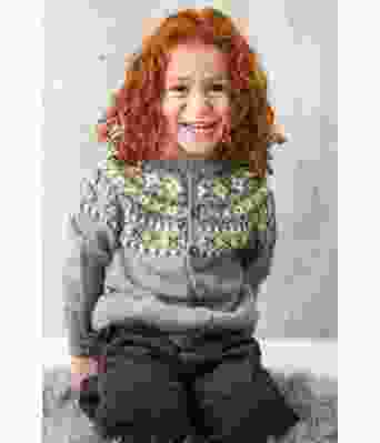 Strikkejakke med rundfelling til barn - DSA 39-10