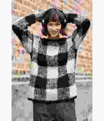 Easysquare strikkegenser til dame med store ruter / kvadrat - DSA 43-13