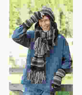 Andes strikket skjerf, lue og pulsvarmere - DSA 61-14