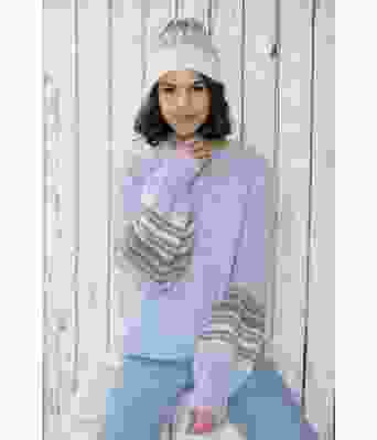 Blå Fiona genser med lue - DSA 75-07