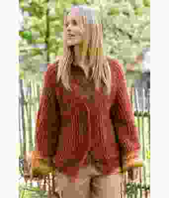 Ulrika strikket cardigan med mønsterstrikk - DSA 80-03