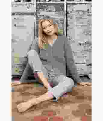 Grå Akaia chunky strikkejakke / tykk cardigan - DSA 80-14