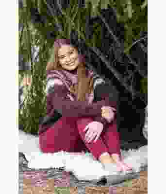 Rød melert Leah strikkebukse - DSA 96-29