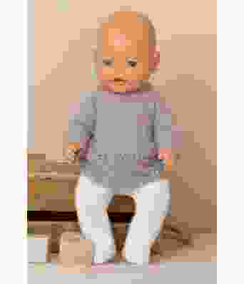 Elle strikket bluse og stroempebukse til babyborn lekedukker - Viking 2133-04