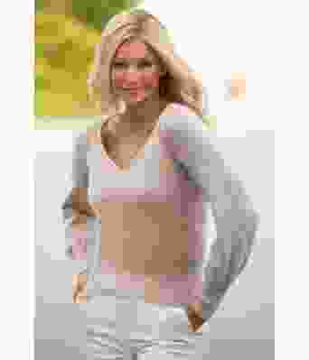 Fam strikkegenser med V hals til dame Kathrine Sørland - Viking 2129-12