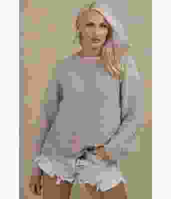 Fuksia strikkegenser i bomullsgarn - Viking 1702-01