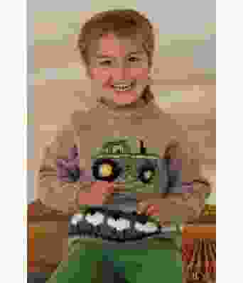 Gøy på landet strikkegenser med traktor - Viking 2131-01B 