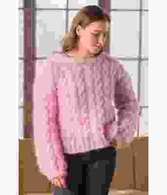 Rosa Melanita strikkegenser med fletter - GG 286-12