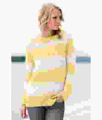 Acne strikkegenser med gule og hvite striper - GG 286-18B