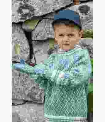 Blågrønne Skoglid votter til barn - GG 287-29