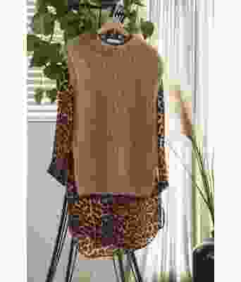 Beige Tekstur strikkevest - GG 290-05