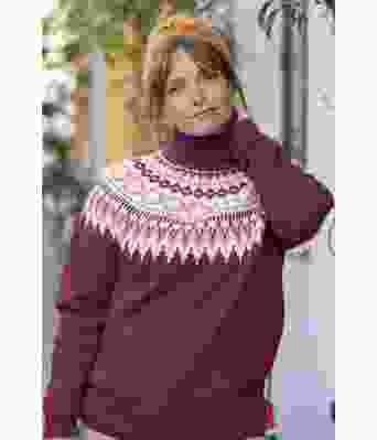 Rødlilla Rallargenser i pure merino - GG 291-07D