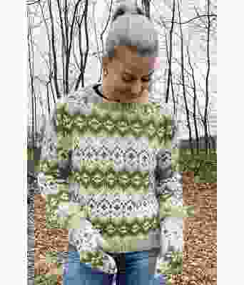 Drifa genser med grønt mønster - GG 294-13C