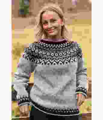 Askegrå riddarigenser med grått mønster - Istex 91002