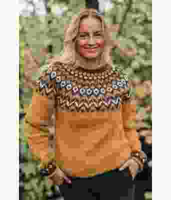 Gul riddarigenser med brunt mønster - LL0036