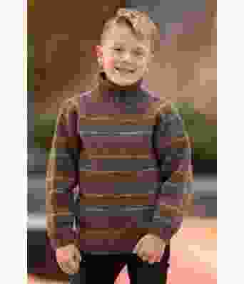 Hårek brun strikkegenser med striper til barn Team Ingebrigtsen - Viking 2135-11